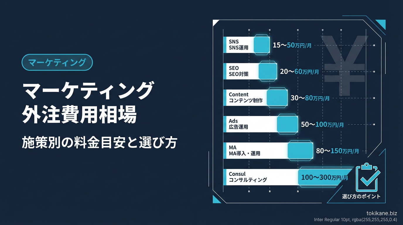 BtoBマーケティングの外注費用相場｜施策別の料金目安と選び方