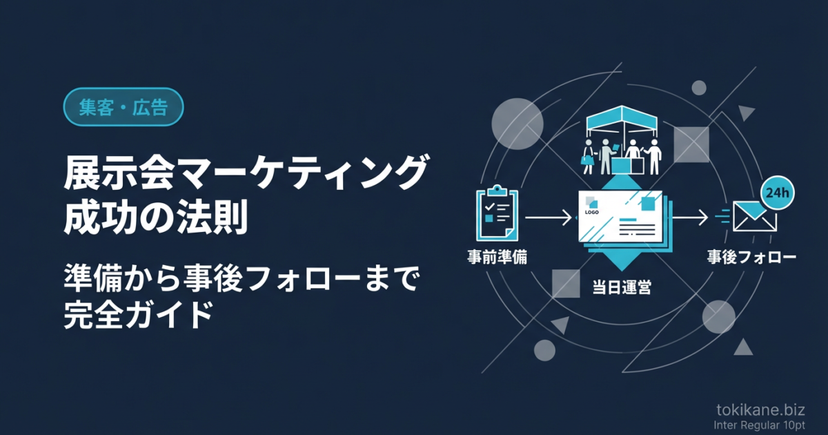 展示会マーケティング成功の法則｜準備から事後フォローまで完全ガイドのアイキャッチ画像
