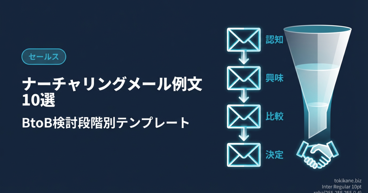 リードナーチャリングメールの例文10選｜BtoB検討段階別テンプレートのアイキャッチ画像