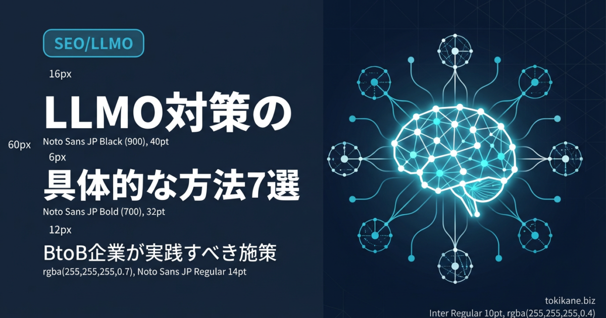 LLMO対策の具体的な方法7選｜BtoB企業が実践すべき施策【2026年版】のアイキャッチ画像