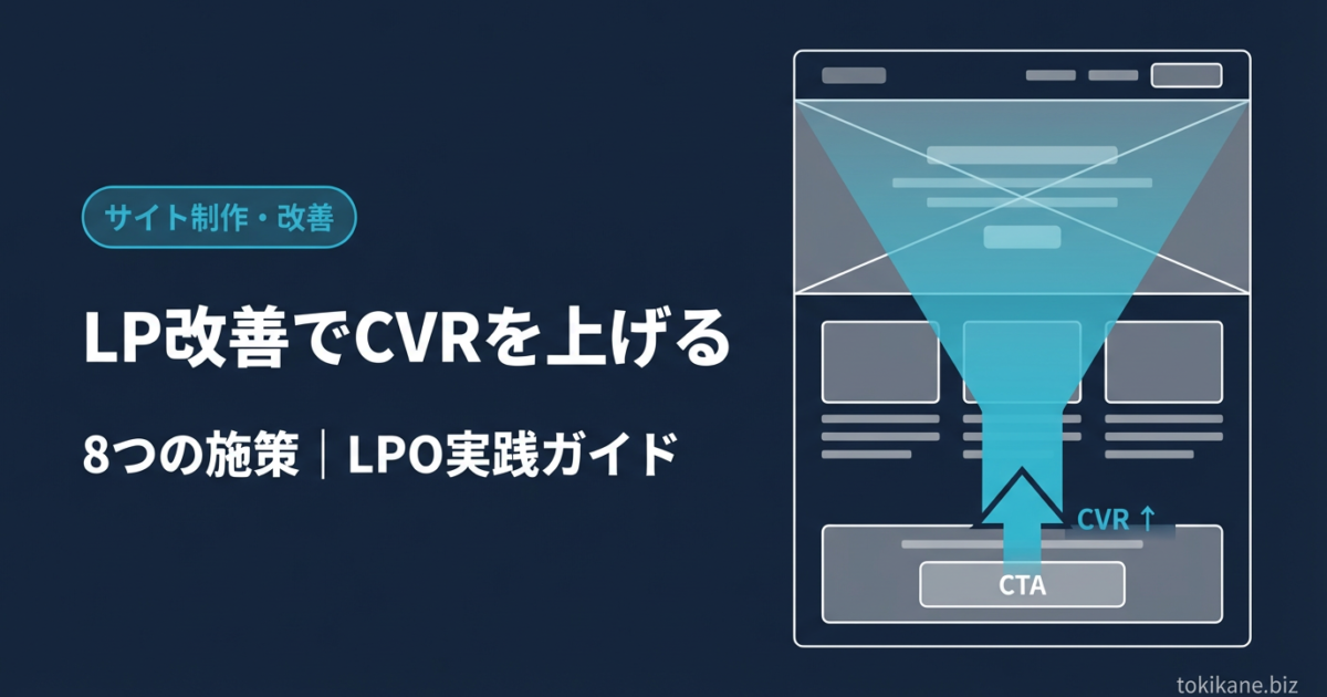 LP改善でコンバージョン率を上げる8つの施策|BtoB企業のLPO実践ガイドのアイキャッチ画像