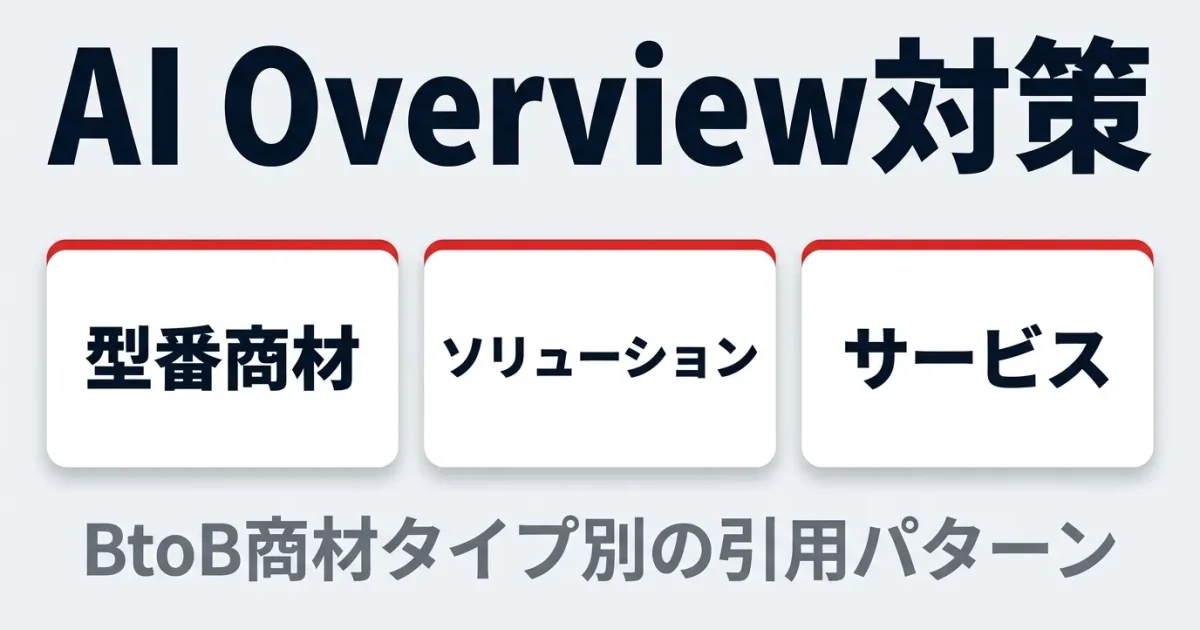 BtoBのAI Overview対策｜商材タイプ別の引用パターンと具体的施策を解説のアイキャッチ画像